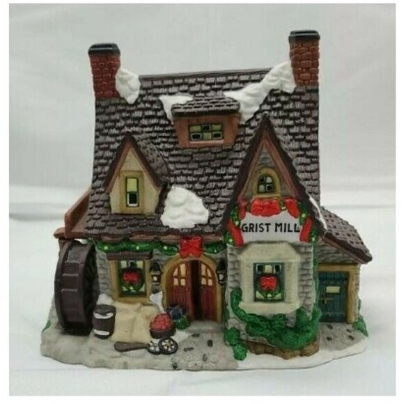Dickens Collectables Towne Series Grist Mill Lighted House Original Box - Picture 1 of 8